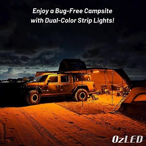 🐛 White light attracting bugs to your campsite? There’s a better way. Meet, the Dual Colour BASE6 Rigid Bars. 🏕️ Get a Orange lighting option to reduce bugs! 🤝 Easy, quick-connect setup 🧨 Still have White light option when you need it Dual Colour Camping Strip Lights - Orange and White - Keep the bugs away with orange or light up the campsite | OzLED