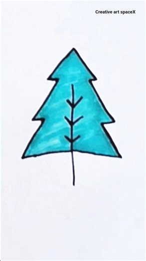 How to draw a tree🌲 like a pro! #kids #kidsart #kidsvideo #kidstv #shorts #reel #diy #art #ytshorts