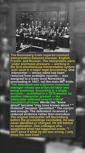 The Silent Saboteur: The Interpreter Who Manipulated the Nuremberg Trials