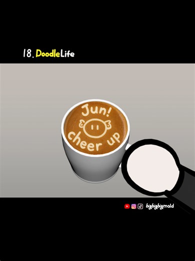 커피와 애니메이션: 뜨거운 커피 조심하세요!