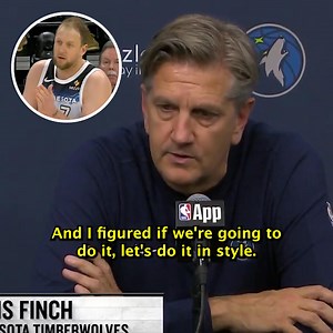 "Sometimes, you got to do the human thing." Timberwolves HC Chris Finch talks postgame about his decision to support Joe Ingles and his family to give them a moment they will never forget 🥹 Joe's son Jacob, who is autistic, made it through his first ever NBA game in person but Ingles did not play. With Jacob back in attendance on Friday night, Chris Finch decided to start Ingles to make sure Jacob could see his dad play ❤️ (via NBA/X) | DraftKings