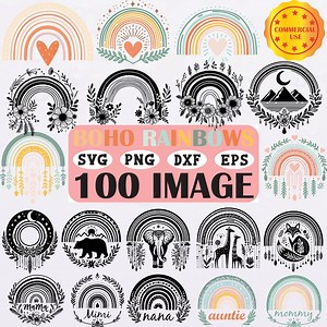 Boho Regenbogen SVG Bundle: 100 Boho Designs (Digitaler Download - Etsy.de
