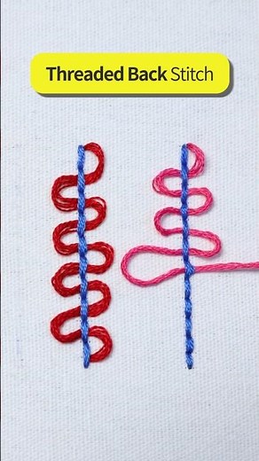 From Back Stitch to Threaded Back Stitch #stitch #backstitch
