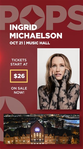 "Everybody wants to love, everybody wants to be loved." THIS Tuesday, Grammy and Emmy Nominated singer-songwriter Ingrid Michaelson makes her highly anticipated debut with the Cincinnati Pops at Music Hall → bit.ly/POPSIngridMichaelson | Cincinnati Pops Orchestra | Facebook
