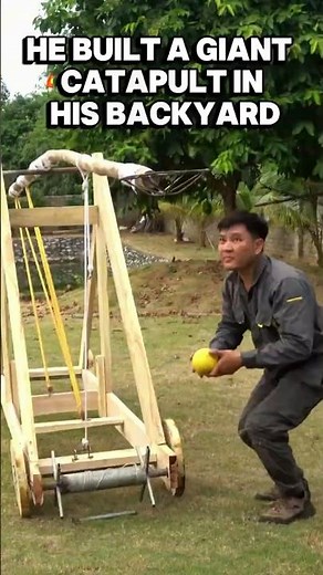 He Built a Giant Catapult in His Backyard! 😱