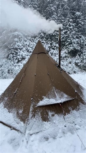 Wild Wild West USA on Instagram: "X-stove XL Tent Stove: Winter camping for a week 🏕️ #survival Content shows: Hot tent camping and a genuine tent wood stove by Wild Wild West. Please accept only an authentic version with our official branding on the stove body. #xstovexl"
