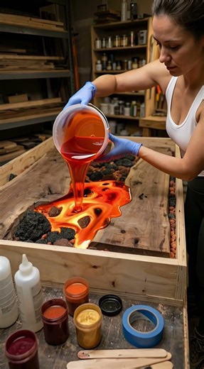 She Turned Wood Into a Glowing Lava Table 🌋