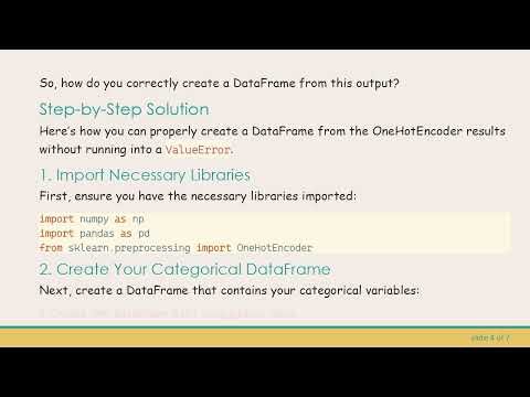 How to Resolve ValueError When Creating DataFrame from OneHotEncoder Results in Python