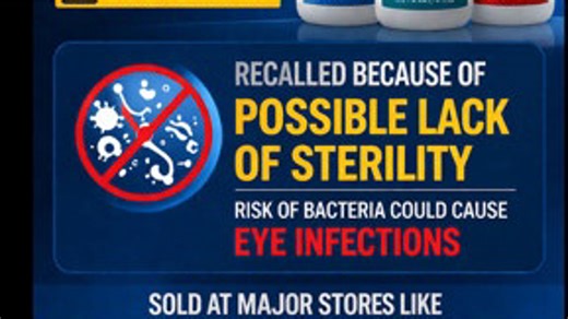 Nationwide recall on eye drops sold at major retailers