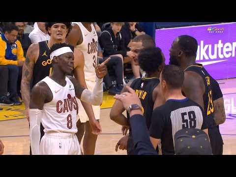 Draymond and Dennis Schroder have words after Schroder flying knees LJ Cryer 😅