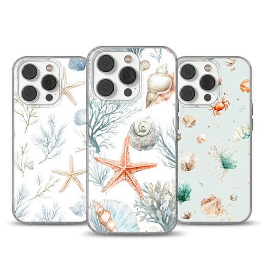 Seashell Phone Case Starfish Pattern Cover for iPhone 17, 16 Pro Max, 16e, 15, 14, 13, Samsung S25, S24, S23 Plus Ultra, A16, Pixel 10, 9A - Etsy Australia