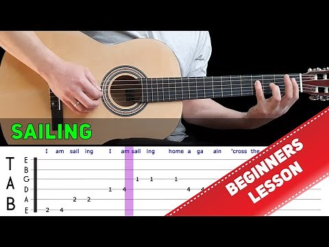 SAILING | Easy guitar melody lesson for beginners (with tabs) - Rod Stewart