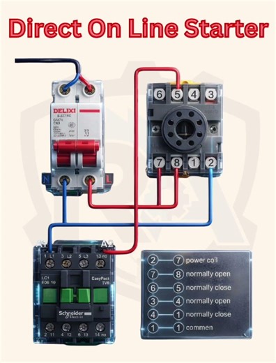Direct On Line Starter Connection Diagram #CircuitDiagram #Industrial #control