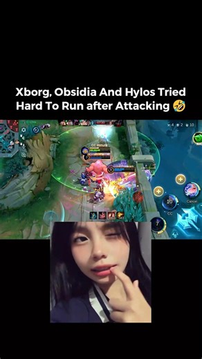 Xborg, Obsidia & Hylos Tried Hard To Run After Attacking 🤣 #mobalegends5v5 #moba5v5english #shorts