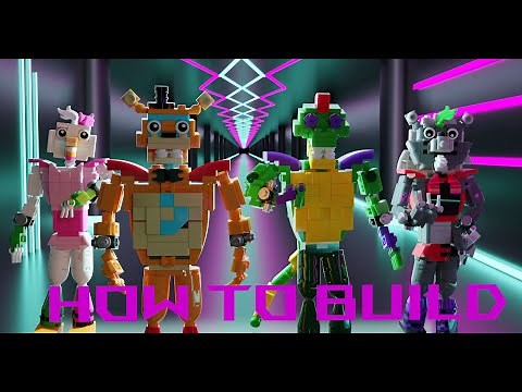 HOW TO BUILD ALL LEGO GLAMROCK ANIMATRONICS FROM FNAF SECURITY BREACH (MONTY, FREDDY, CHICA, ROXY)