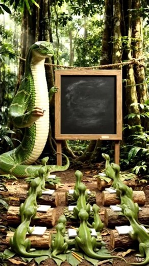 🐍 Giant Anaconda Teacher Teaches Baby Snakes to Subscribe! | Epic 4K Jungle Animation