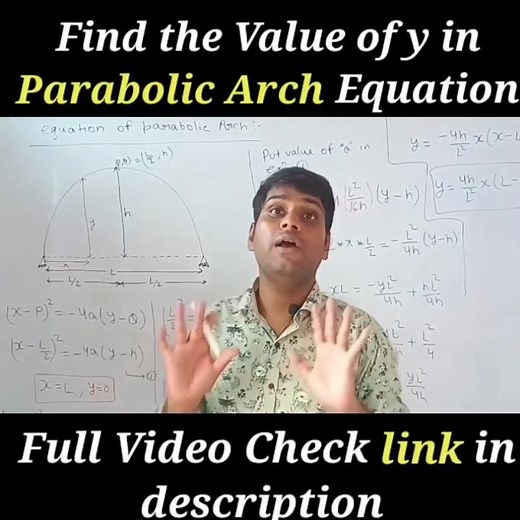 How to Derive the Equation of a Parabolic Arch || Parabolic Arch || Equation of Parabolic Arch