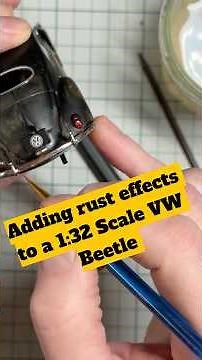 Adding rust effects to a 1:32 scale VW Beetle
