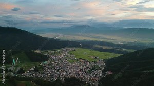 Nozawa Onsen, Nagano Prefecture, Japan from the Mountains