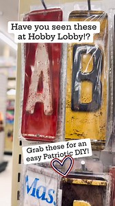 Did you happen to watch how I repurposed a clearance picture into a rustic ‘America’ ❤️🤍💙 license plate sign!? I did this little project last year, so be sure to check out the link 🔗 in the comments ⬇️ to a very short little DIY video!! 🙌🏻😍Grab some… and you could DIY this project to express your patriotism OR maybe change it up and make one with your last name!? All supplies came from Hobby Lobby!! ❤️🤍💙 Enjoy! #diy #america #craft #crafts #patrioticdecor #fourthofjuly #hobbylobby #decou