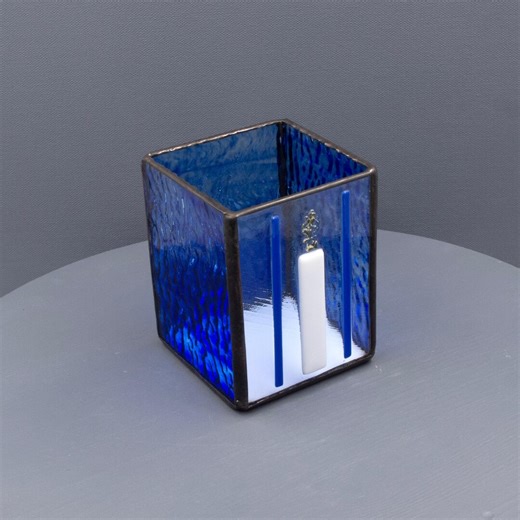 Yahrzeit Jewish Yizkor Memorial Candle Holder Stained-glass SKU Y118K - Etsy