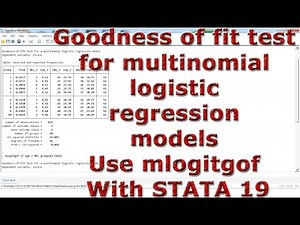 Goodness-of-fit test for multinomial logistic regression models Use mlogitgof With STATA 19