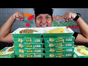 10X 7/11 BUSOG MEAL | SISIG AND TUNA OMELETTE | MUKBANG PHILIPPINES