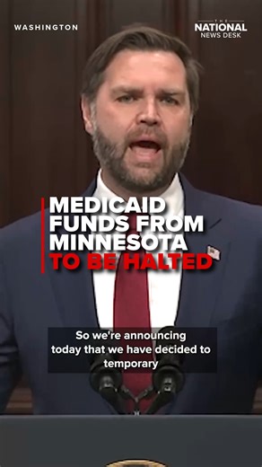 Vice President JD Vance will combat allegations of fraud in Minnesota by temporarily cutting Medicaid programs in the state, he announced during a press conference on Wednesday. Vance, alongside Mehmet Oz, Administrator for the Centers for Medicare & Medicaid Services, announced the "Combat Fraud in Taxpayer-Funded Programs.” READ MORE: https://bit.ly/3Oxy7Bu | The National Desk - TND