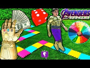 GIANT GAME BOARD IRL! Winner Gets $1,000! Avengers CHALLENGE by HobbyKidsTV - Videos For Kids