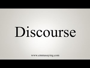 How To Say Discourse