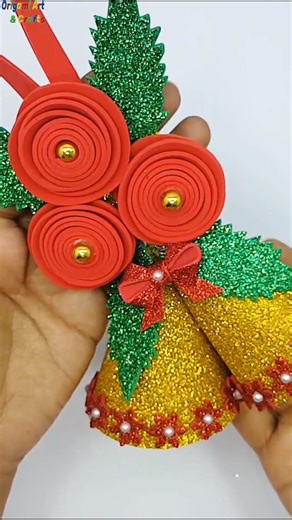 5.1K views · 56 reactions | Most Beautiful Christmas Bell Making Easy Tutorial At Home #handmade #Christmas #diy #Holiday | Origami Art & Crafts | Facebook