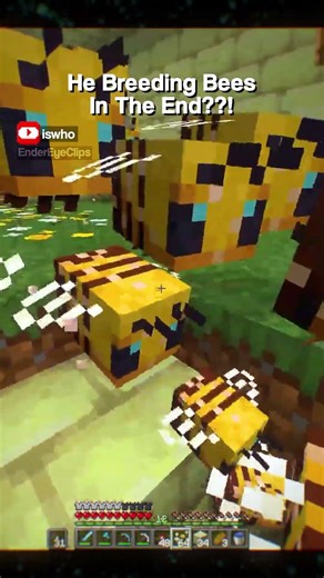 He Breeding Bees In The End??! 🐝 #minecraft