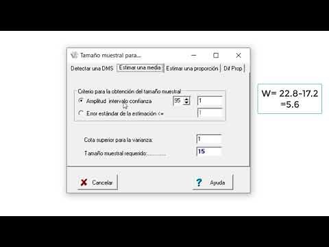 Calculo del tamano muestral usando InfoStat