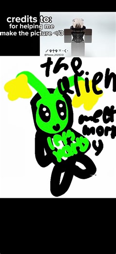 MORPY THE ALIEN!! My DANDYS world oc!! #art #dandysworldoc #alien credits to my friend for helping!