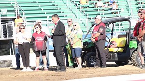 During a very special pre-pull ceremony yesterday at the Inaugural World Series of Pulling presented by Ohio Cat, Summit Motorsports Park president Bill Bader Jr. announced legendary Summit Racing Mini Rod Tractors puller and engine-builder Ken Veney as the event's grand marshal. It was a fitting tribute for this Lucas Oil Pro Pulling League event, and Bader Jr. went with a tuxedo for the occasion. For more information about the Inaugural World Series of Pulling presented by Ohio Cat, which wrap