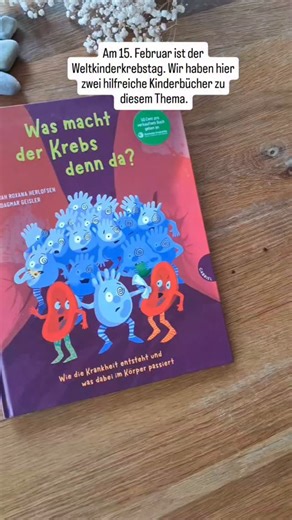 Manon & Maike on Instagram: "[Unbezahlte Werbung] Der 15. Februar ist der Internationale Kinderkrebstag. Dieser Aktionstag ist krebskranken Kindern und Jugendlichen gewidmet und soll dafür helfen, das Thema sichtbar zu machen und dafür zu sensibilisieren. ❤ Hier sind zwei hilfreiche Bücher 🩺 „Was macht der Krebs denn da? Wie die Krankheit entsteht und was dabei im Körper passiert“: Ganz kindgerecht werden hier komplexe Vorgänge im Körper erklärt, wobei der Fokus klar auf der Arbeit der Zellen l