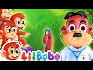 Five Little Monkeys Jumping On The Bed | Little BoBo Nursery Rhymes - FlickBox Kids Songs | Forest - Videos For Kids