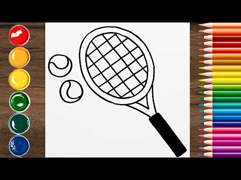 How to draw a TENNIS RACKET │ EASY drawing tutorial for beginners │ Step by step drawing