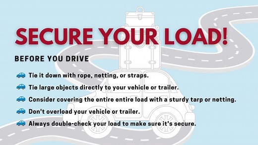 1.8K views · 23 reactions | Back to College 101: Secure items properly to the vehicle. Get your stuff there safely and keep others safe on the roads. | NHTSA | Facebook