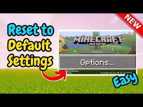 How To Reset Minecraft Settings To Default