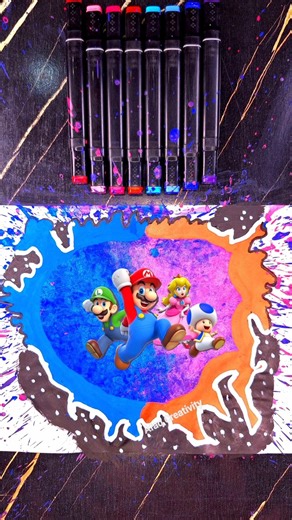 Mario & Luigi with Princess Peach Color Pop Paint Art 🤩🌈✨ | Super Mario #mario #luigi