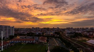 Time Lapse of Sunrise and Auto Traffic in Eunos in Singapore
