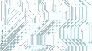 Blue circuit board lines abstract technology geometric background. Seamless looping futuristic minimal motion design. Video animation Ultra HD 4K 3840x2160