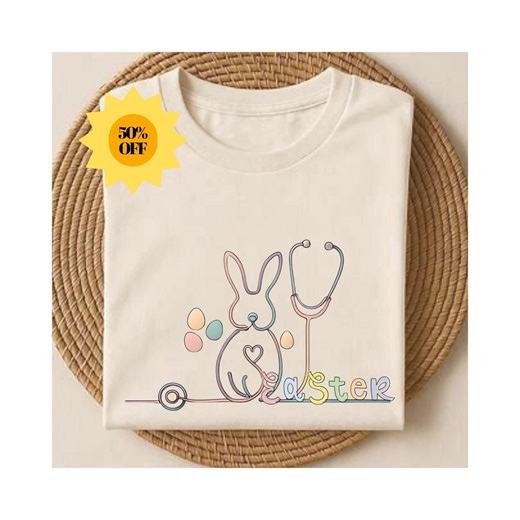 Happy Easter Nurse Bunny Line Art PNG, Continuous Line Drawing Bunny With Wildflowers & Easter Eggs, Cute Sublimation Design - Etsy