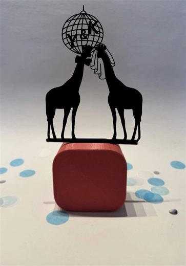 Custom Giraffe Bride & Groom Wedding Cake Topper With Initials – Cute Safari Animal Couple – Personalized Giraffe Wedding Décor - Etsy