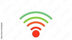 A gradient Wi-Fi icon with green, orange, and red arcs symbolizing signal strength.