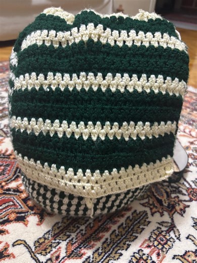 Hand-crocheted Backpack, Dark Green White, Edelweiss Flower Straps, Cottagecore Knit Bag - Etsy