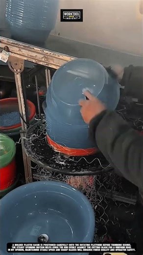 Plastic Basin Trimming using Rotary Cutting Machine | best for Plastic Finishing #tool