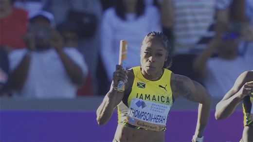 Jamaica finishes strong to win women's 4x100 relay