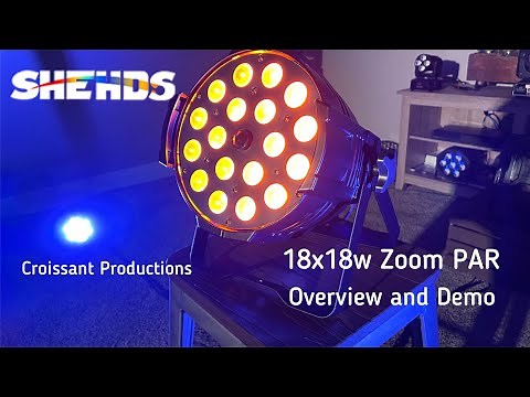SHEHDS 18x18w RGBWA+UV Zoom PAR Light | Overview and Demo